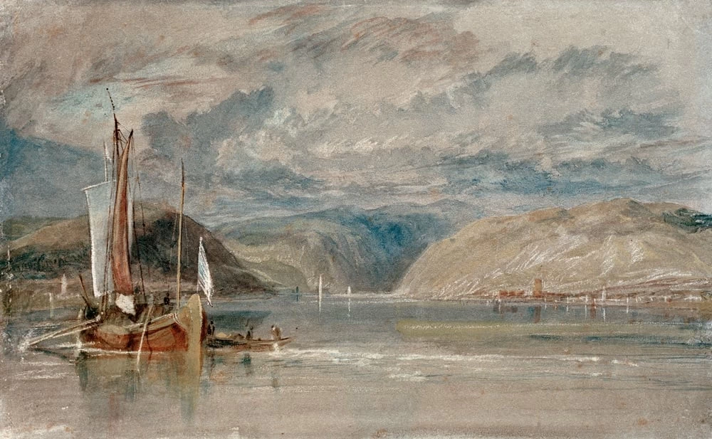 Rudesheim, vista sul lago di Binger, 1817 - Cardiff, National Museum Of Wales